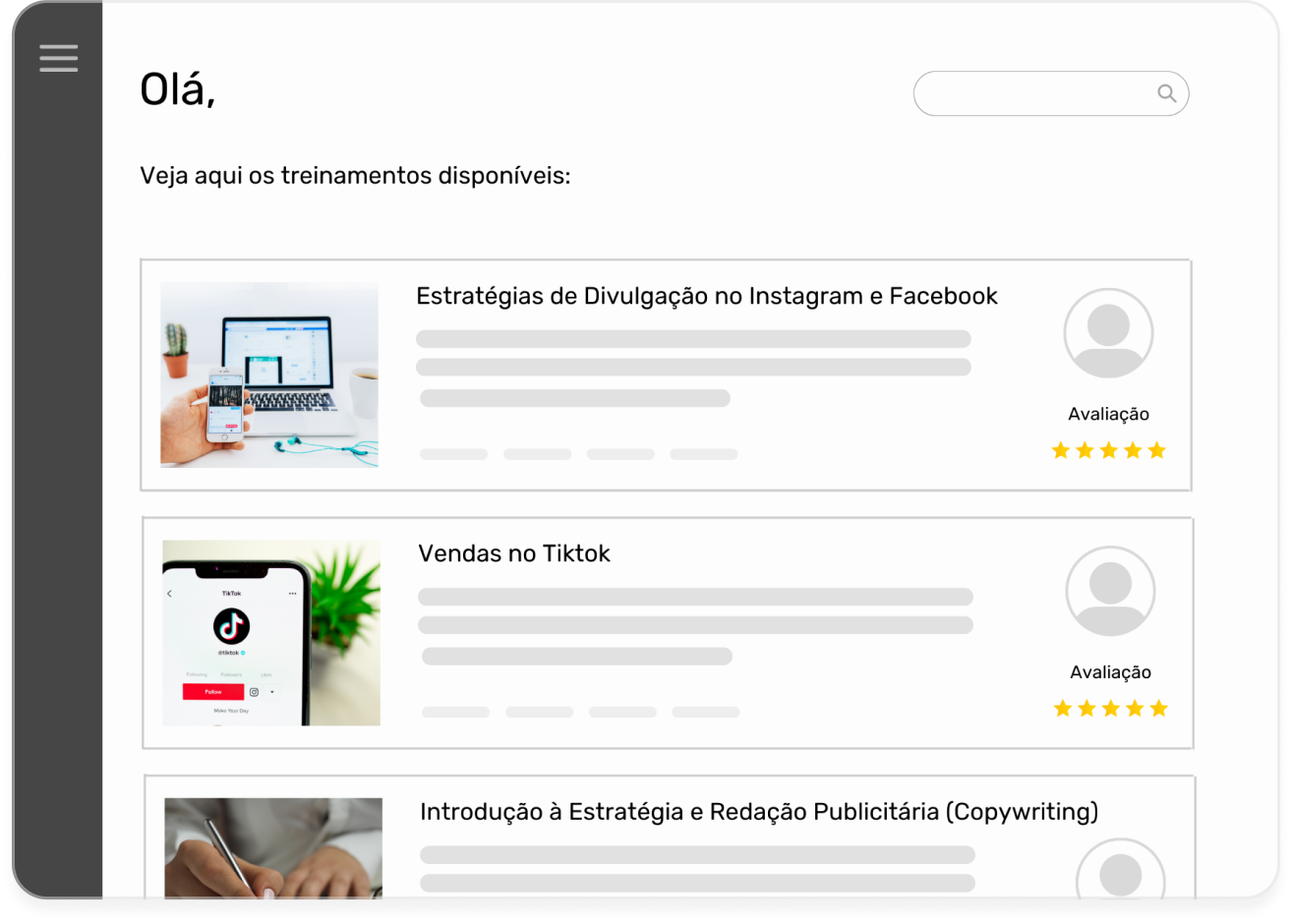 O módulo de E-learning foi desenvolvido com base num conceito colaborativo